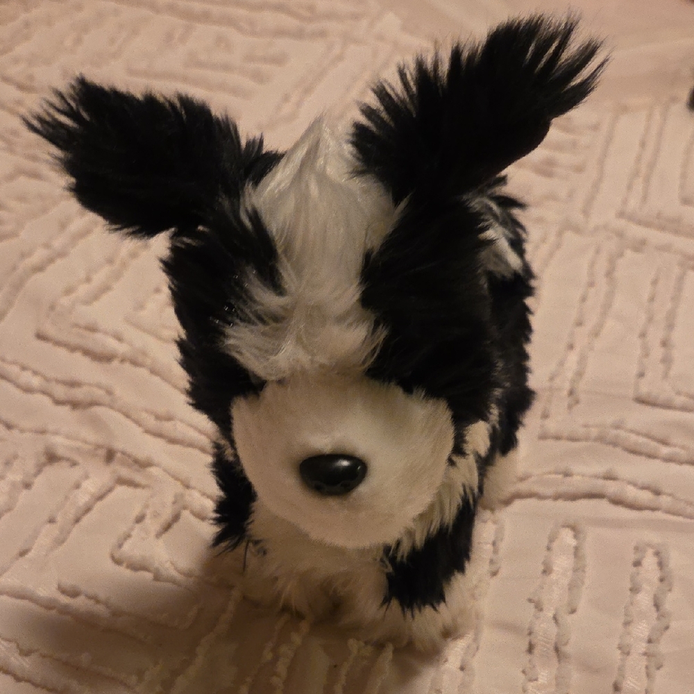 American Girl Black and White Plush Dog